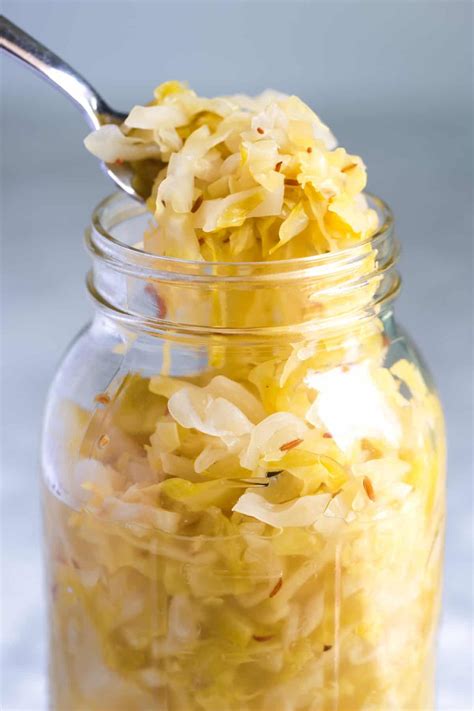homemade sauerkraut in a jar