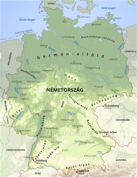 Német porcelángyárak elhelyezkedése térképen