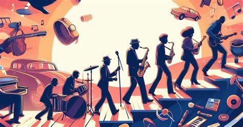 Illusztráció: Blues zenekar játszik egy motoros találkozón