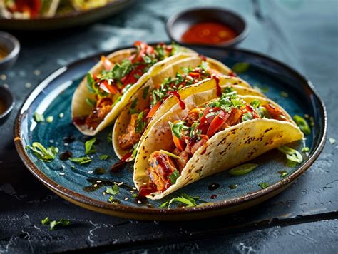kész csirkés taco tálalva