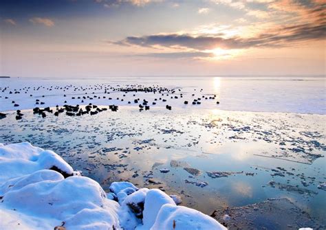 Téli Balaton panoráma
