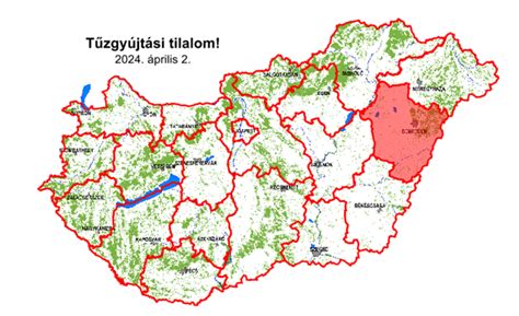 tűzgyújtási tilalom tájékoztató térkép