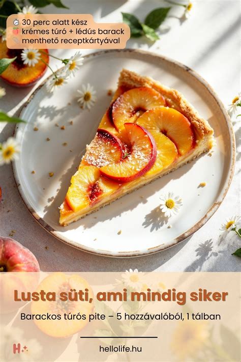 Túrós szelet egy tányéron, friss gyümölcsökkel díszítve