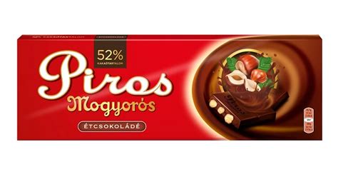 Piros Mogyorós csokoládé csomagolása és belső felosztása