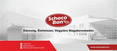 A Schoco Bon Édesség Nagykereskedés logója és telephelye