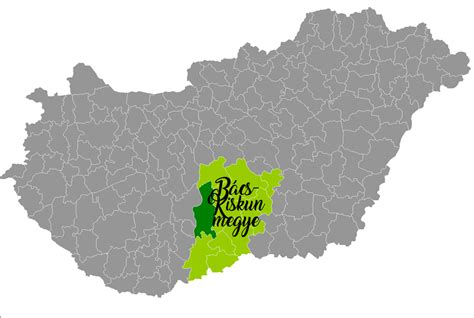 Bács-Kiskun vármegye térképe a fejlesztési régiókkal