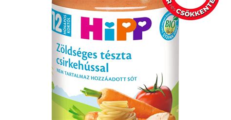 A HiPP Zöldséges Csillagok termékcsomagolása és összetevői