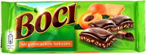 Boci sárgabarackos-kekszes tejcsokoládé csomagolása