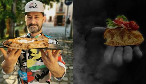 Mák Tamás pizzamester a kemence előtt