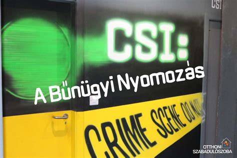 A bűnügyi nyomozás során használt bizonyítékokat és térképeket ábrázoló kompozíció
