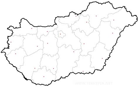 Magyarország térképe, jelölve a paleo üzleteket