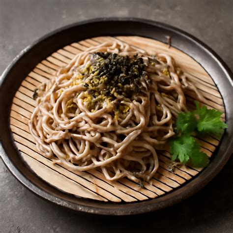 hosszú japán soba tészta tálalása pálcikával