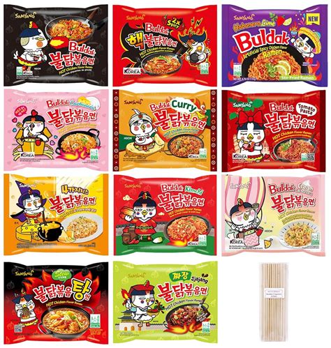 Samyang Buldak Ramen különböző ízesítésekben