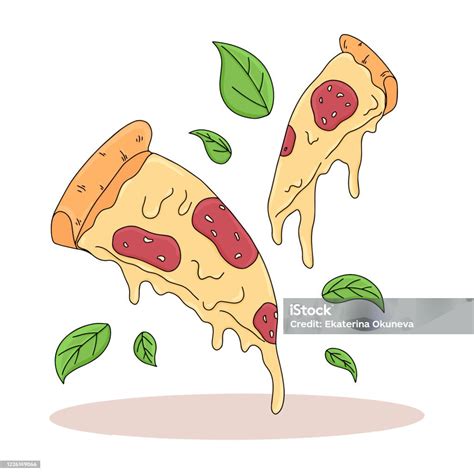 Olasz pizza szelet illusztráció