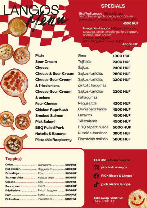 Különböző lángosvariációk a PICK Bistro & Lángos kínálatából