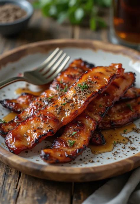 vegán kókuszszirmos bacon tálalva