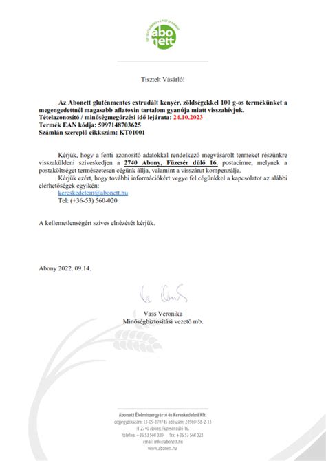 termékvisszahívás folyamatábrája