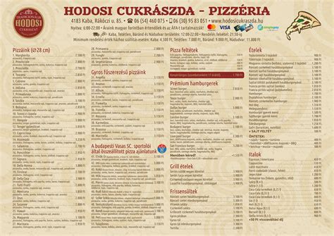 Különböző pizzák infografikája