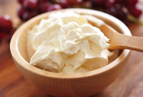 Mascarpone in a bowl with a spoon