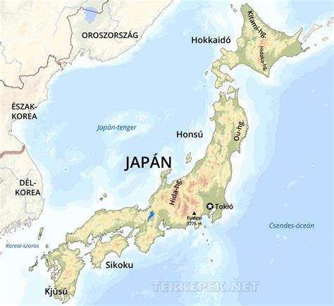 Japán térképe, melyen a különböző ramen régiók fel vannak tüntetve