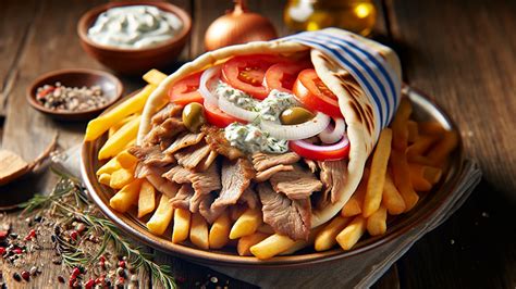 Hagyományos gyros hústorony görög étteremben