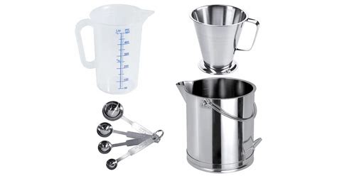 Különböző mércék és mérőedények