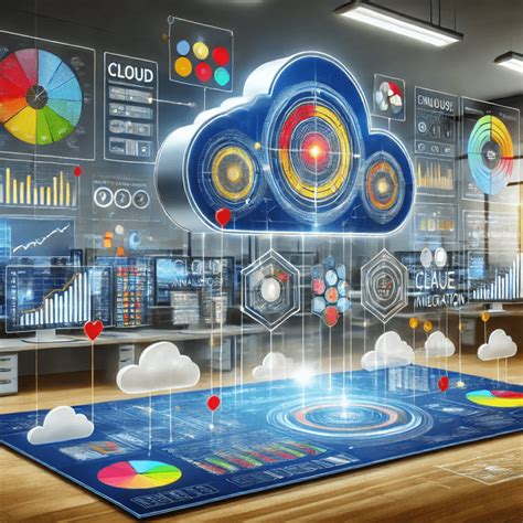 Futurisztikus felhő alapú egészségügyi rendszer illusztrációja