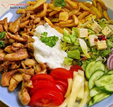 Kemencében sült gyros tál