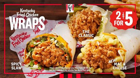 KFC Wraps választék