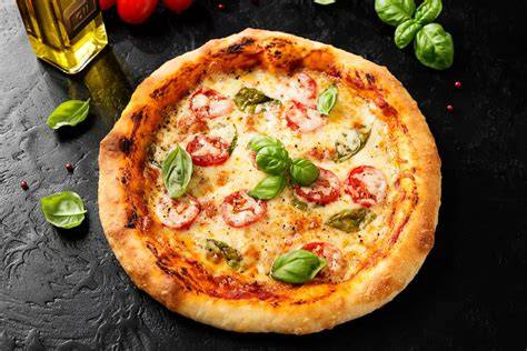 Olasz zászló és egy Margherita pizza