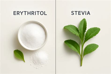 Eritrit és stevia molekulaszerkezet