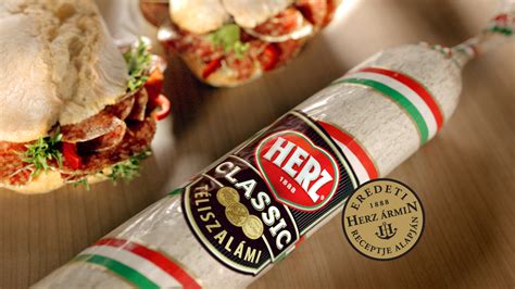 A Herz Téliszalámi logója és a hungarikum jelzés
