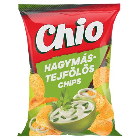 Chio hagymás-tejfölös chips csomagolása