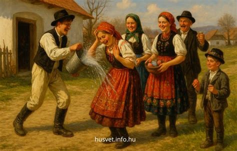 Húsvéti locsolkodás ábrázolása