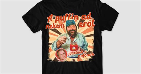 Bud Spencer Puffin lekvár póló grafika