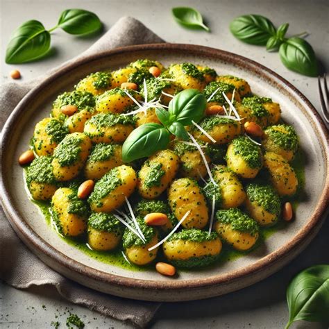 friss olasz gnocchi tálalva