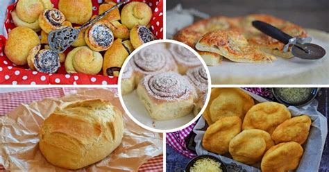 Különböző kelt tészták: kenyér, péksütemény