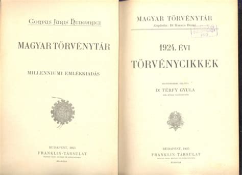 Kép a magyar törvények gyűjteményéről a 20. század elejéről