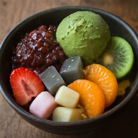 Matcha teával készült palacsintatorony gyümölcsökkel díszítve