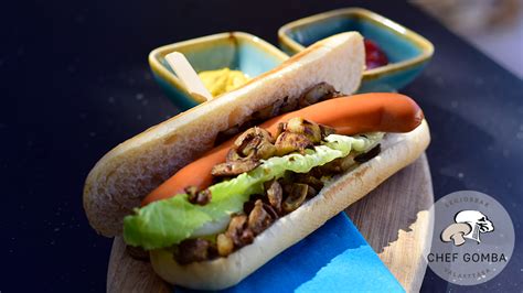 Portobello gomba hot dog