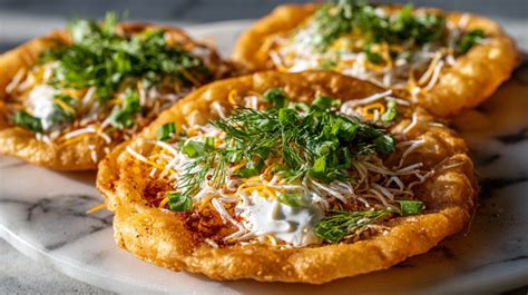 Hagyományos lángos tejföllel és sajttal