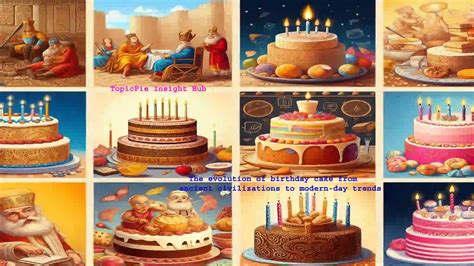 Evolution of birthday cakes infographic