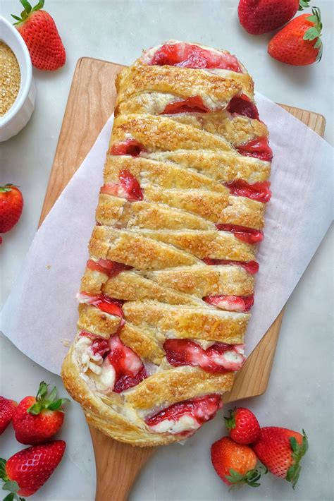 Strawberry strudel cake cross-section