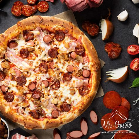 Dr. Pizza logó és pizzák