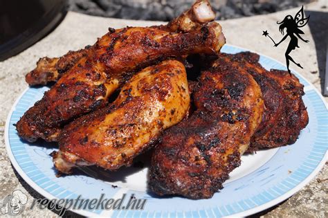 Kelbimbós grillezett csirkecomb tányéron
