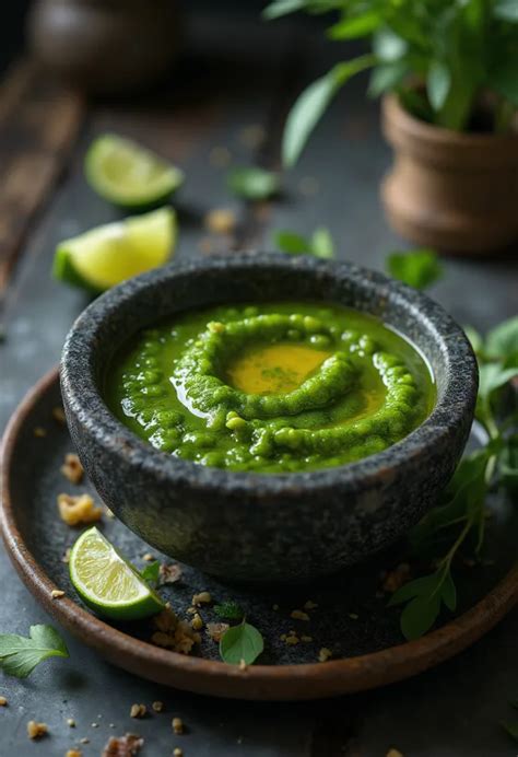 Frissen elkészített guacamole lime-mal és korianderrel