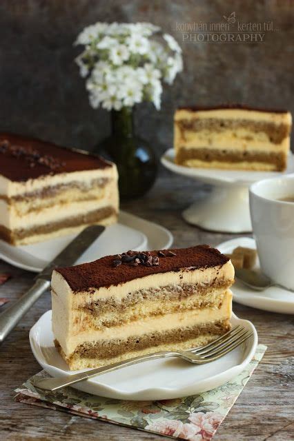 Tiramisu szelet főzött krémmel és kávéval