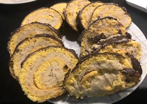 Gesztenyés tekercs szeletelve