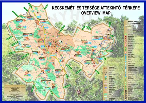 Kecskemét város térképe, kiemelve a Vacsiköz területét