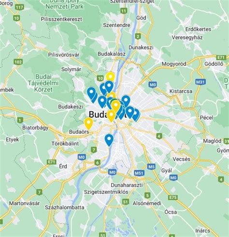 Térkép a kiszállítási területekről Budapesten
